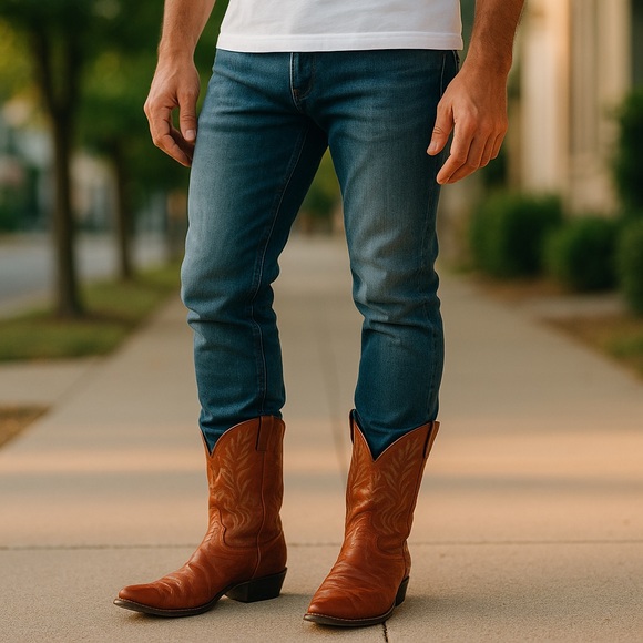 Je-Ver Men’s Cowboy Boots - Picture 2 of 16